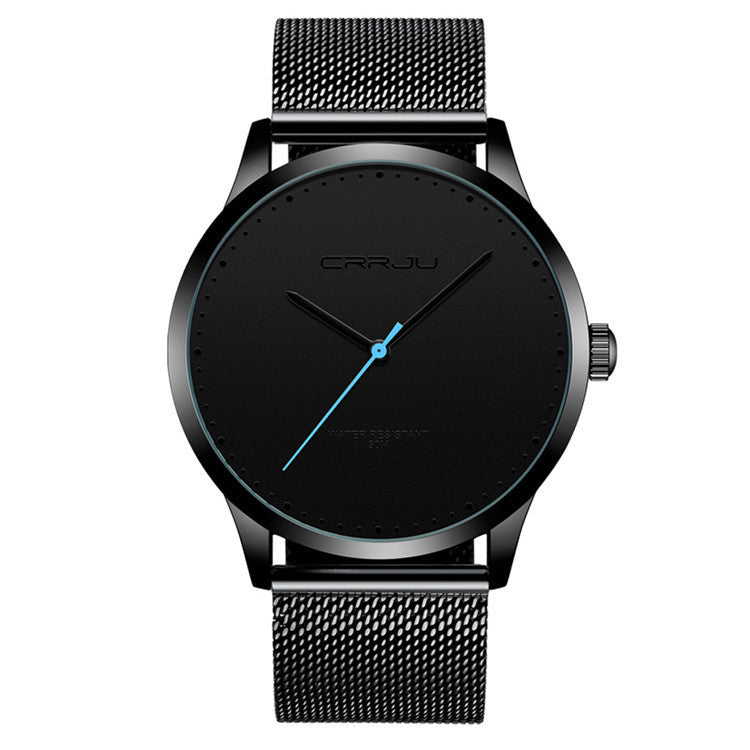 CRRJU Ultra Slim Mesh Watch – Minimalist Stainless Steel Timepiece for Men