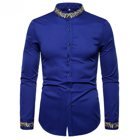 Men’s Military-Inspired Slim Fit Dress Shirt