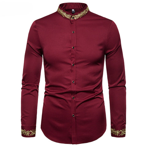 Men’s Military-Inspired Slim Fit Dress Shirt