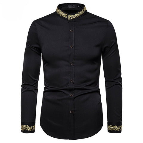 Men’s Military-Inspired Slim Fit Dress Shirt