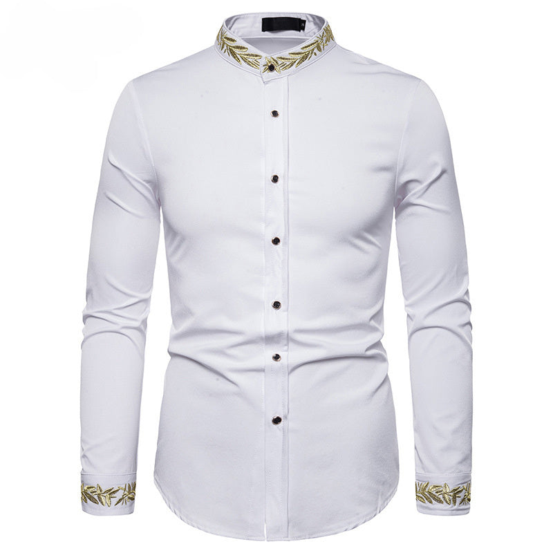 Men’s Military-Inspired Slim Fit Dress Shirt