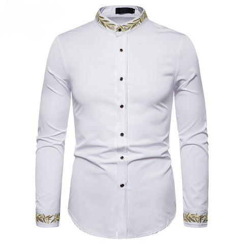 Men’s Military-Inspired Slim Fit Dress Shirt
