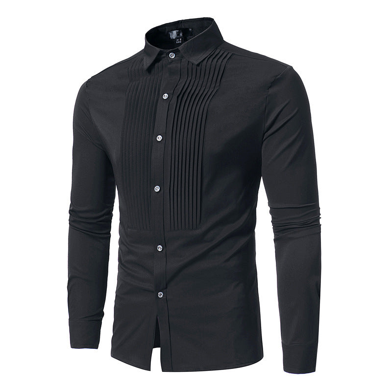 Royal Tuxedo-Inspired Slim Fit Shirt