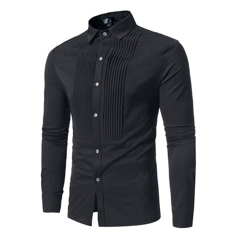 Royal Tuxedo-Inspired Slim Fit Shirt