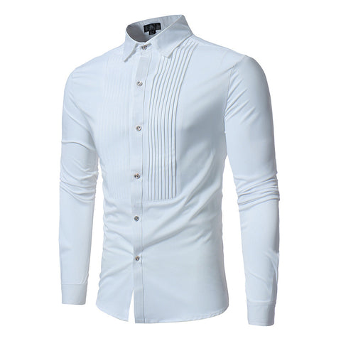 Royal Tuxedo-Inspired Slim Fit Shirt