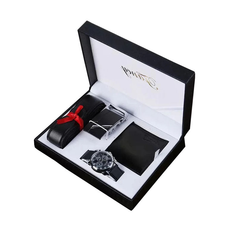 Prestige Men’s Leather Gift Set – Quartz Chronograph